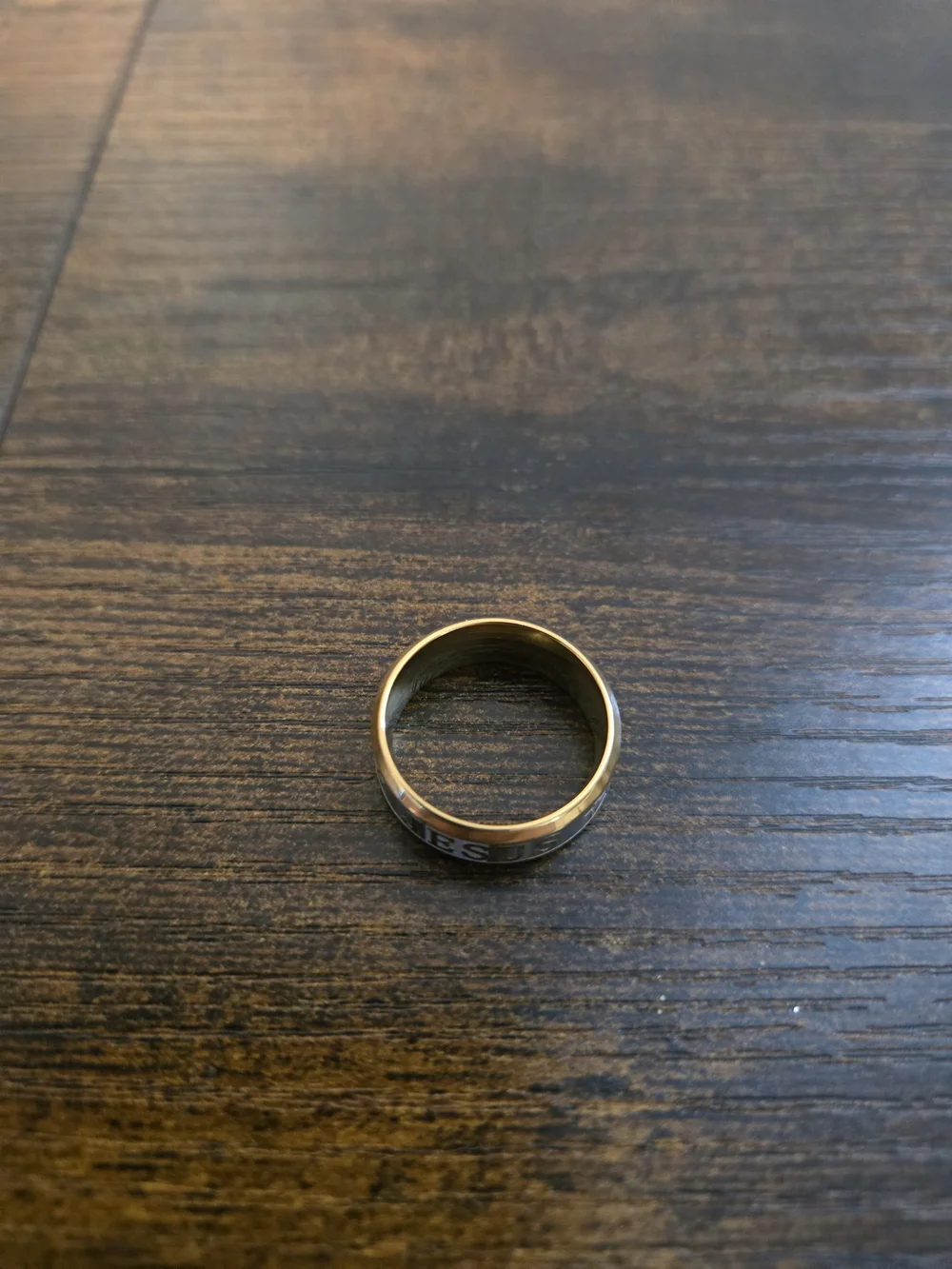 Gold-Tone 'JESUS' Men's Statement Ring - Religious Band